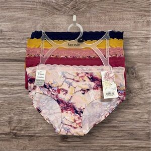 Kensie Pink and Black Panties Set with Soft Fabric and Comfortable Fit